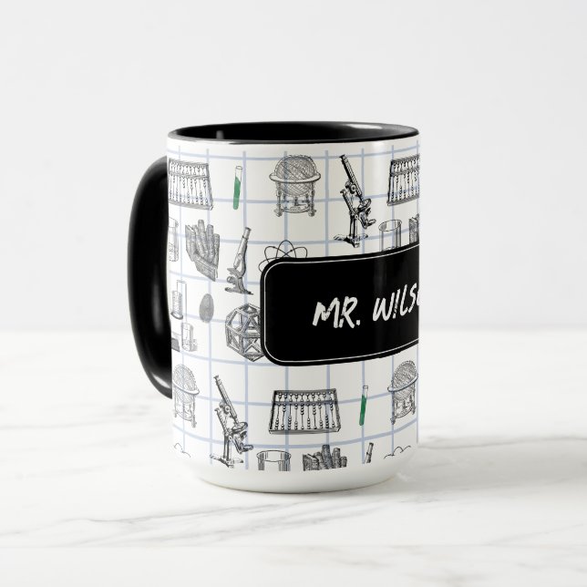 Personalized Science Chemistry Scientist Pattern Mug (Front Left)