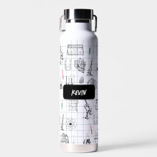 Personalized Science Chemistry Scientist Pattern  Water Bottle