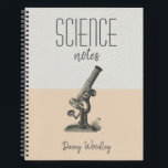 Personalized Science Class Notes Notebook<br><div class="desc">A science spiral notebook for your class notes,  featuring a microscope. Back to school essential.</div>