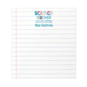 Personalized Science Teacher Funny Back to school Notepad
