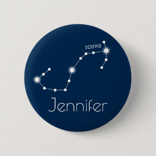 Personalized Scorpio Zodiac Constellation 2 Inch Round Button
