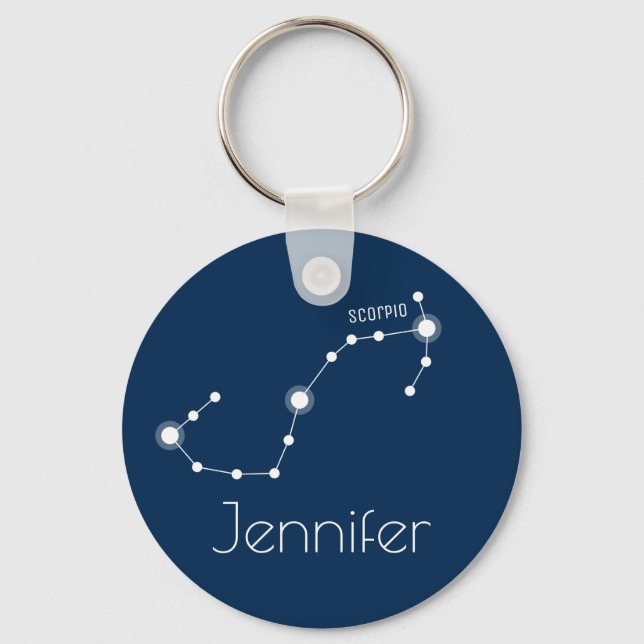 Personalized Scorpio Zodiac Constellation Keychain (Front)