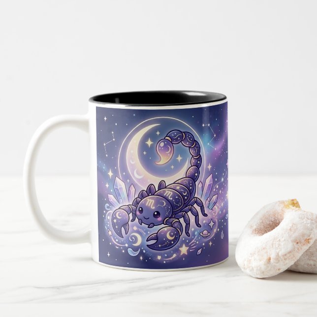 Personalized Scorpio Zodiac Mug (Avec donut)