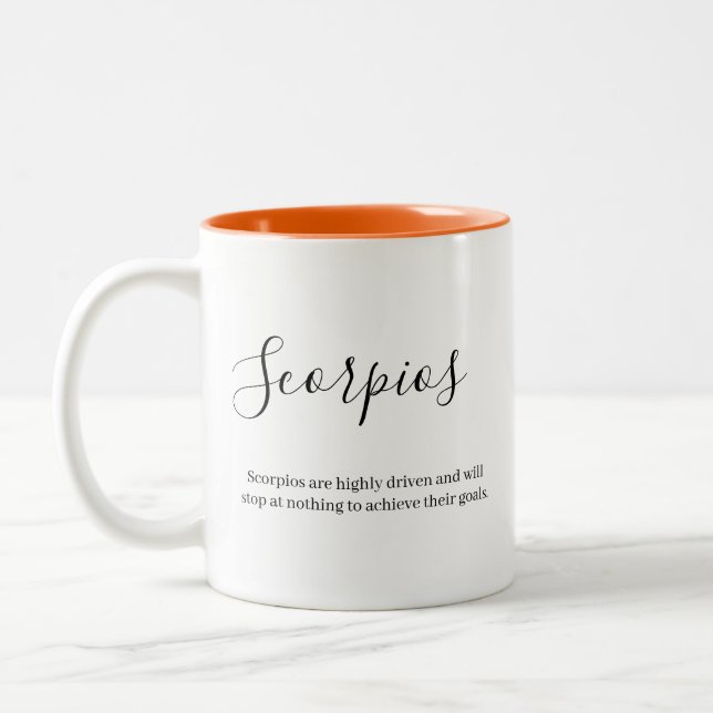 "Personalized Scorpios Zodiac sign and quality Mag Two-Tone Coffee Mug (Left)