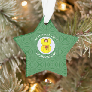 Personalized Scot Lion Angel Christmas Flag Ornament