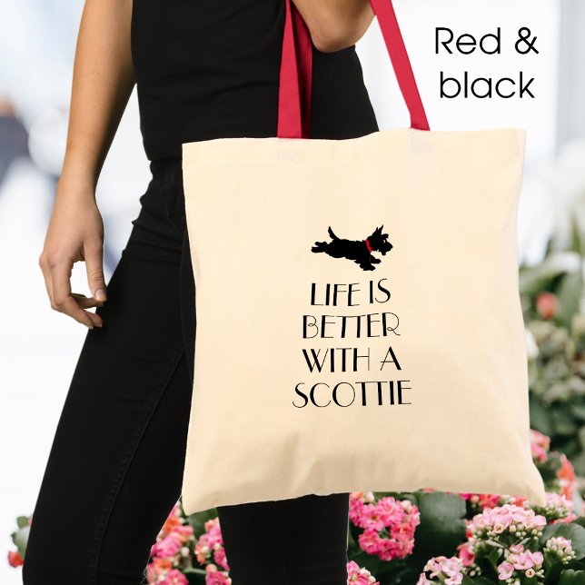 Personalized Scottie Dog Red Collar Tote Bag (Creator Uploaded)