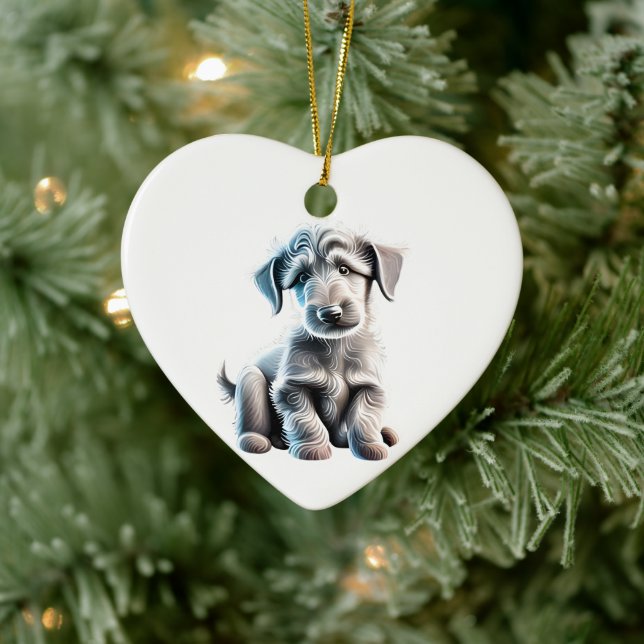 Personalized Scottish Deerhound Puppy Ceramic Ornament (Tree)