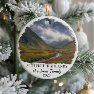 Personalized Scottish Highlands Ceramic Ornament, Ornament