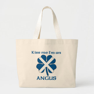 Personalized Scottish Kiss Me I'm Angus Large Tote Bag