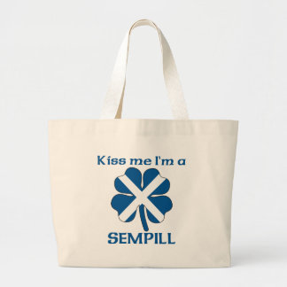 Personalized Scottish Kiss Me I'm Sempill Large Tote Bag