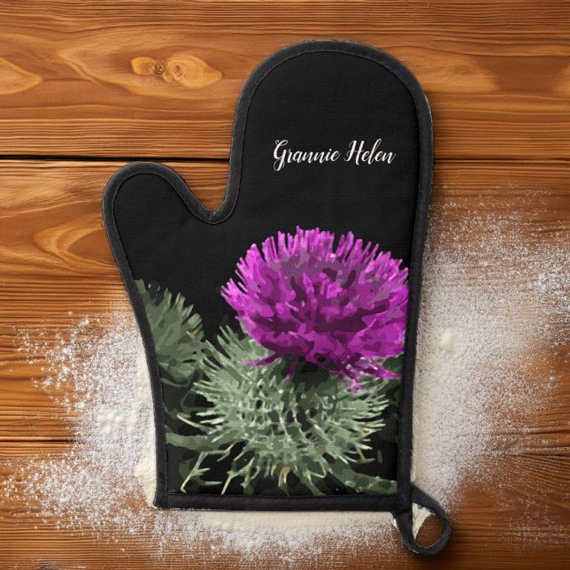 Personalized Scottish Thistle Oven Mitt (Creator Uploaded)