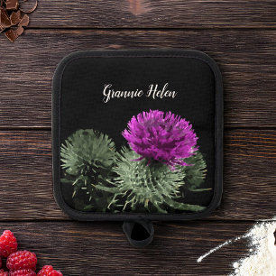 Personalized Scottish Thistle Pot Holder