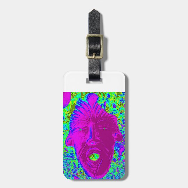 personalized screaming purple face tag (Front Vertical)