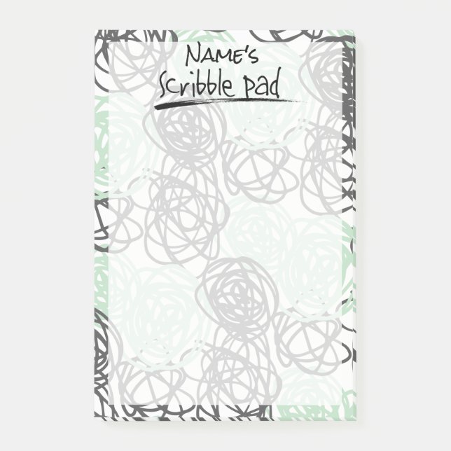 Personalized Scribble Pad (Mint/Charcoal) Post-it Notes (Front)