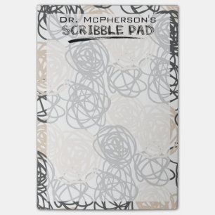 Personalized Scribble Pad (Tan/Charcoal) Post-it Notes