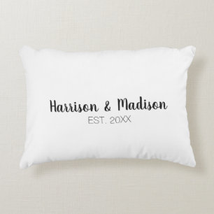 Personalized script couple names date Wedding  Accent Pillow