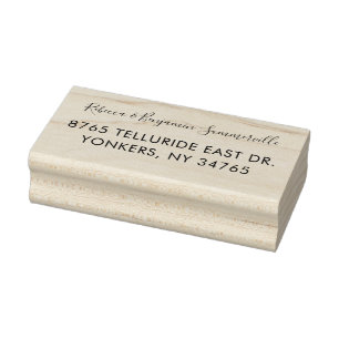 Personalized Script Couple Return Address Rubber Stamp