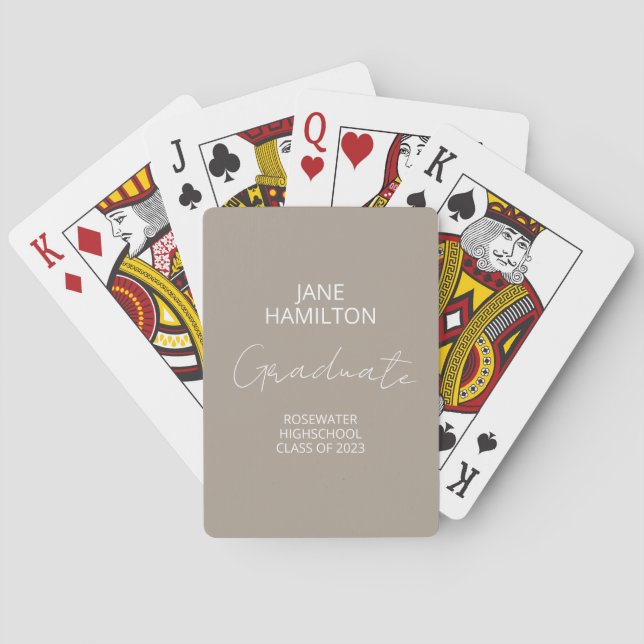 Personalized Script Graduate Playing Cards (Back)