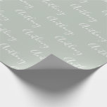 Personalized Script Green Elegant Wrapping Paper<br><div class="desc">Sage green personalized gift wrapping paper.  Perfect for a special celebrations,  wedding,  anniversary,  birthday,  graduations.</div>