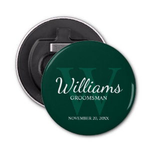 Personalized Script Groomsmen Name&Monogram Bottle Opener