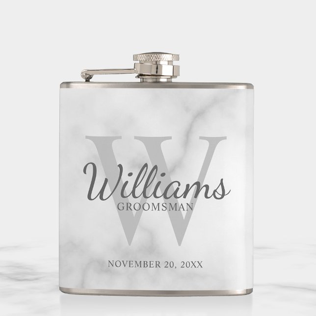 Personalized Script Groomsmen's name and Monogram  Hip Flask (Creator Uploaded)