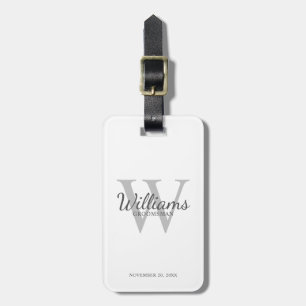 Personalized Script Groomsmen's name and Monogram Luggage Tag