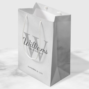 Personalized Script Groomsmen's name and Monogram  Medium Gift Bag