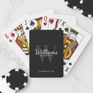 Personalized Script Groomsmen's name and Monogram  Playing Cards