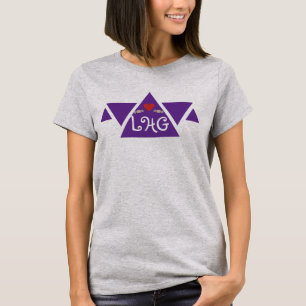 Personalized Script Initials Triangle Heart Women T-Shirt