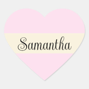 Personalized Script Lettering Custom Nametag Heart Sticker