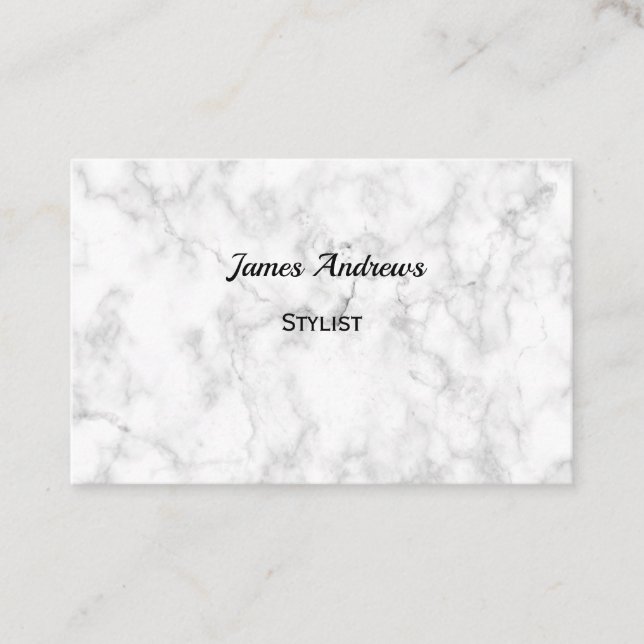 Personalized Script Marble Elegant Business Card (Front)