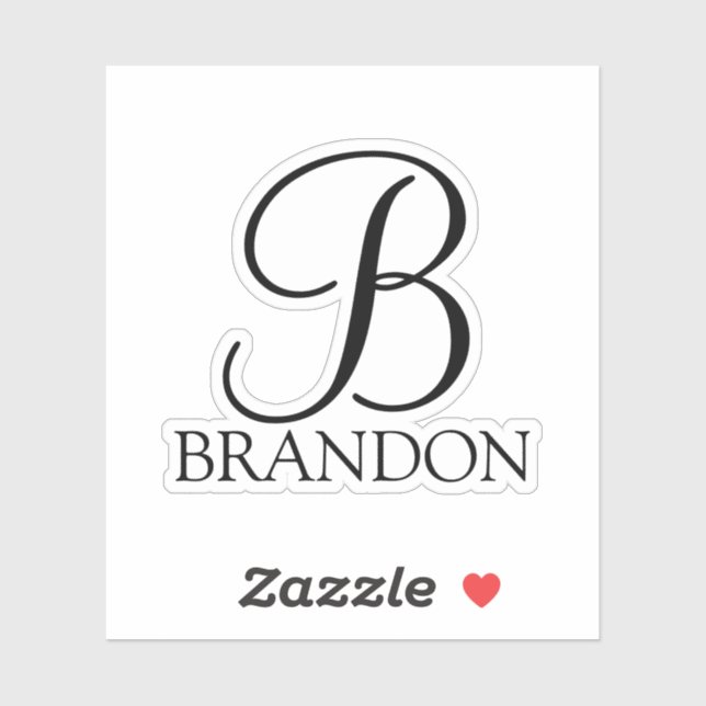 Personalized Script Monogram and Name (Sheet)