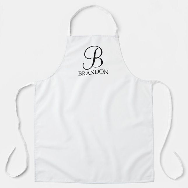 Personalized Script Monogram and Name Apron (Front)