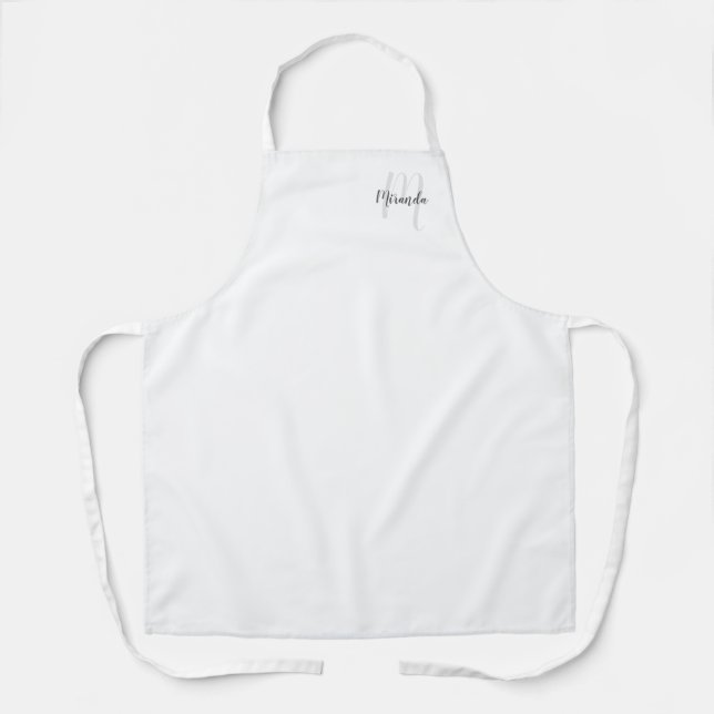 Personalized Script Monogram and Name Apron (Front)