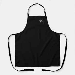 Personalized Script Monogram and Name Black Apron