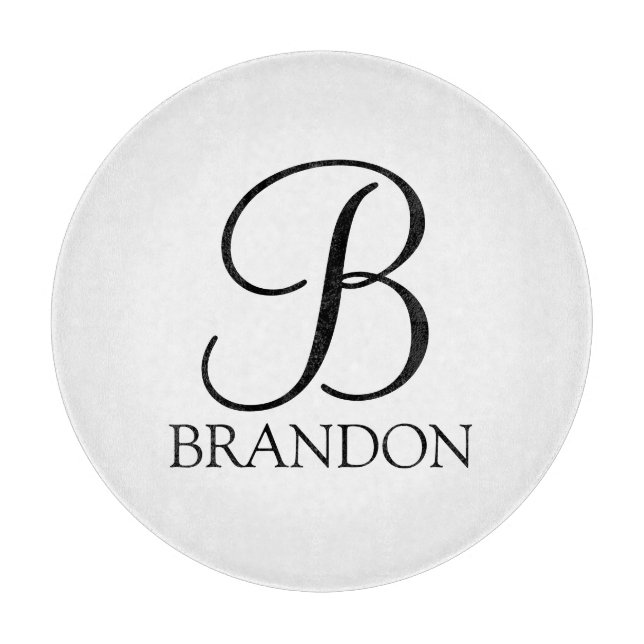 Personalized Script Monogram and Name Cutting Board (Front)