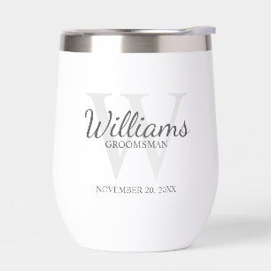 Personalized Script Monogram and Name Groomsmen