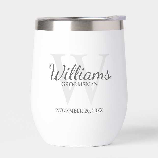 Personalized Script Monogram and Name Groomsmen (Left)