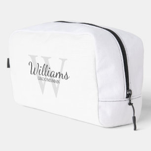 Personalized Script Monogram and Name Groomsmen Dopp Kit