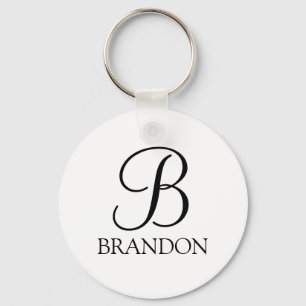 Personalized Script Monogram and Name Keychain