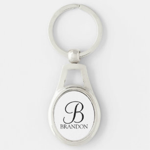 Personalized Script Monogram and Name Keychain