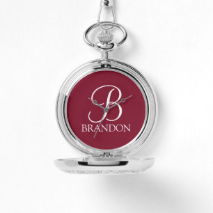 Personalized Script Monogram and Name Keychain Watch