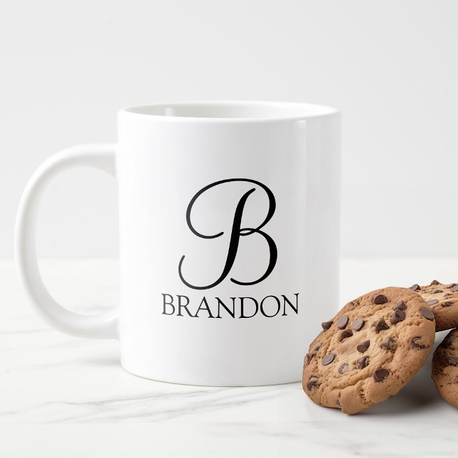 Personalized Script Monogram and Name Large Coffee Mug (Creator Uploaded)