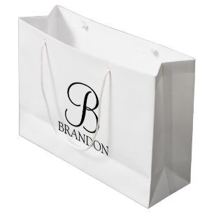 Personalized Script Monogram and Name Large Gift Bag