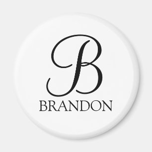 Personalized Script Monogram and Name  Magnet