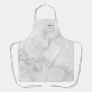 Personalized Script Monogram and Name Marble Apron