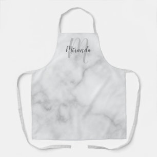Personalized Script Monogram and Name Marble Apron