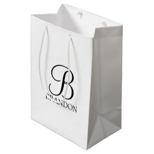 Personalized Script Monogram and Name Medium Gift Bag