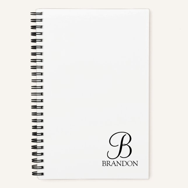 Personalized Script Monogram and Name Notebook (Front)