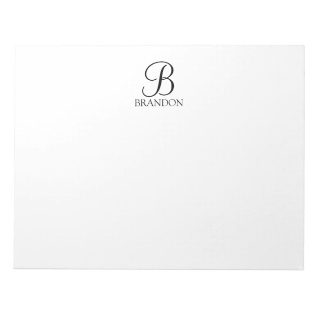 Personalized Script Monogram and Name Notepad (Front)